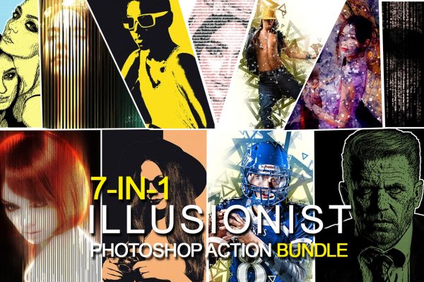 7-In-1 Illusionist Photoshop Action Bundle