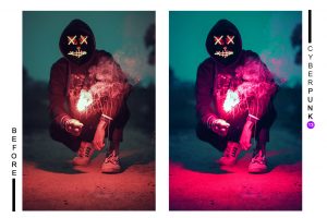 20 Cyberpunk - Neon - Lights - Bundle Photoshop Actions CC,CC+