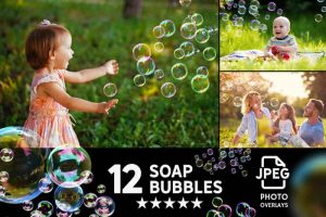 005. 12 Soap Bubbles Photo Overlays