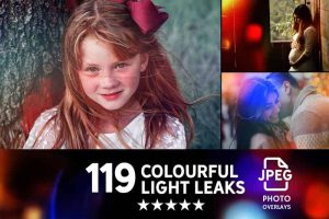 023. 119 Colorful Light Leaks Photo Overlays