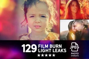 024. 129 Film Burn Light Leaks Photo Overlays