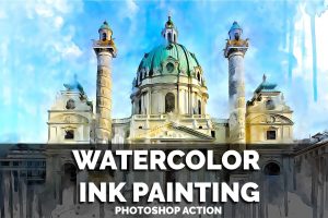 20 in 1 Creative Watercolor Photoshop Actions Bundle