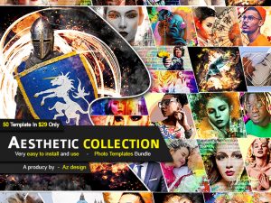 50 in 1 Aesthetic Collection Photo Template Bundle