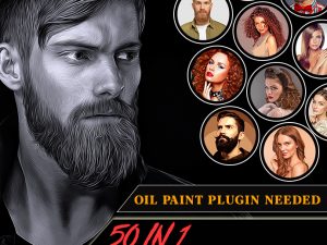 50 In 1 Oil Paint Photoshop Actions Bundle