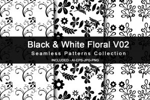 Black & White Floral V02