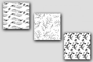 Black & White Floral Seamless Pattern V3