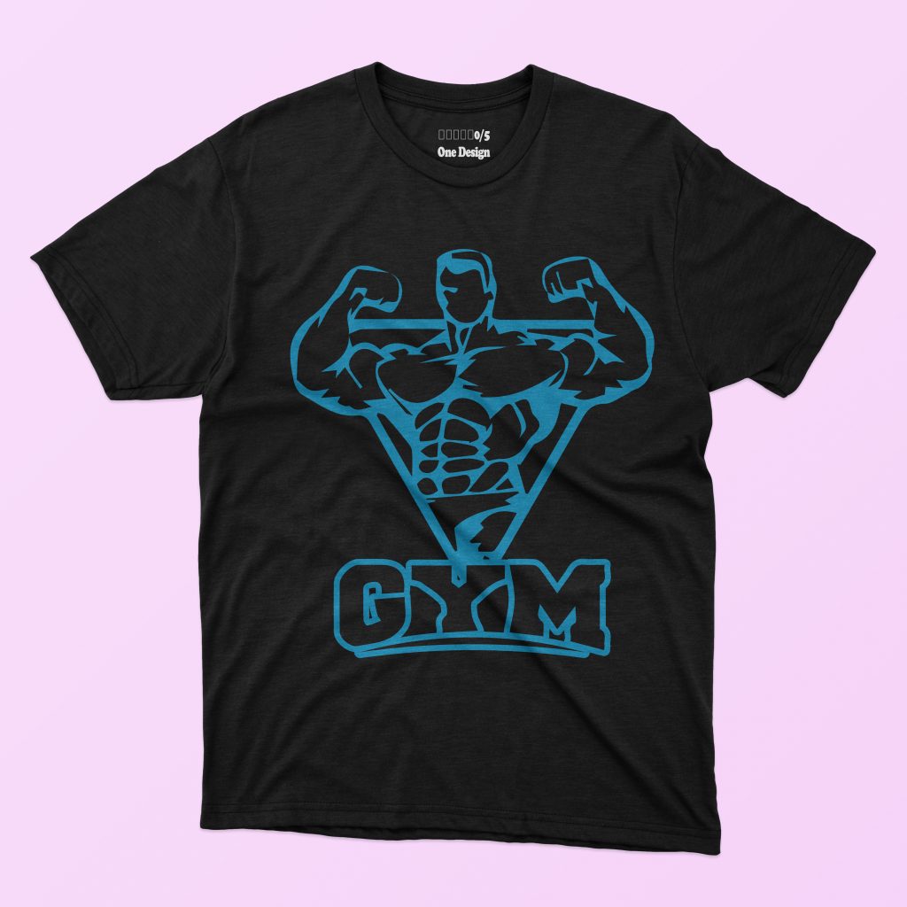 Graphicsmartz - 5 in 1 Gym T-shirt Designs Bundle