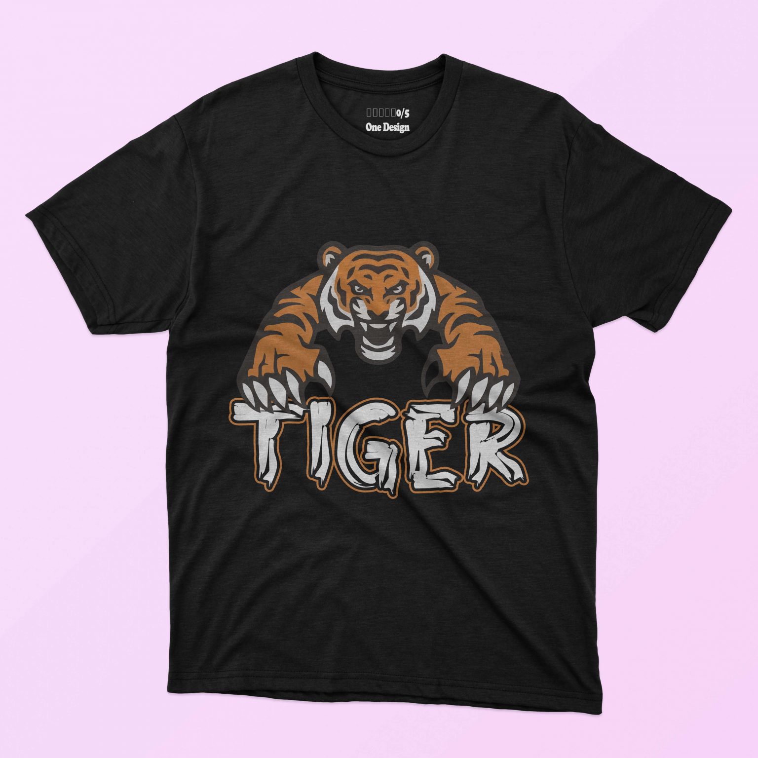 Graphicsmartz - 5 in 1 Tiger T-shirt Designs Bundle