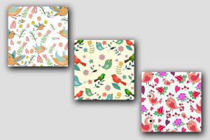 Bird Floral V01 Seamless Patterns Collection