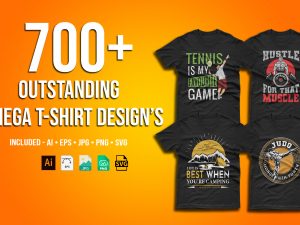 700+ Outstanding Mega T-Shirt Designs Bundle