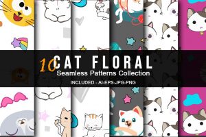 Cat Floral 01