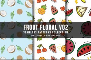 Frout Floral V02 Seamless Patterns Collection