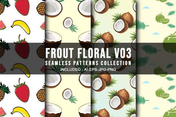 Frout Floral V03 Seamless Patterns Collection