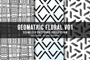Geomatric Floral V01 Seamless Patterns Collection