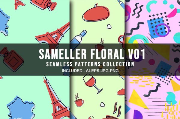 Sameller Floral V01 Seamless Patterns Collection