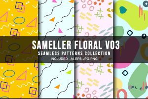 Sameller Floral V03 Seamless Patterns Collection