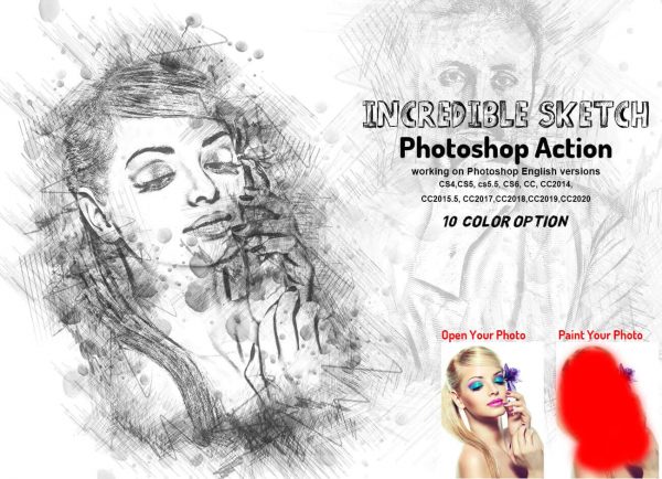 Sketch Art Photoshop Action designs, themes, templates and downloadable  graphic elements on Dribbble