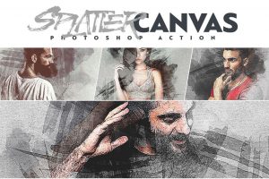 3 - Splatter Canvas Photoshop Action (design by AMORJESU)