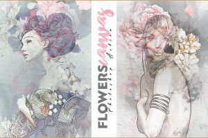 5 - Flowers Canvas Photo Template (design by AMORJESU)
