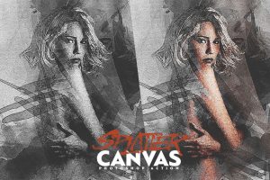 5 - Splatter Canvas Photoshop Action (design by AMORJESU)