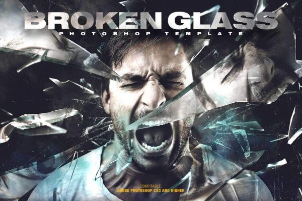 Broken-Glass-Photoshop-Template Broken-Glass-Photoshop-Template
