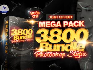 3800 Mega Photoshop Layer Styles Text Effects Bundle