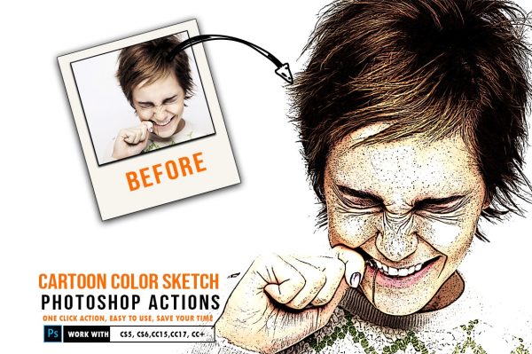 Cartoon Sketch Effect Photoshop Action by AL AMIN on Dribbble
