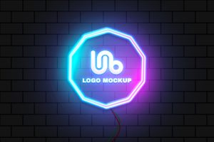 Neon logo mockup - Creator 2