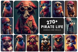 270+ Rare Pirate Characters with Animals and Skulls