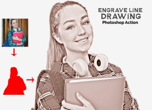 The 10 In 1 Engraving Effect Photoshop Action Bundle