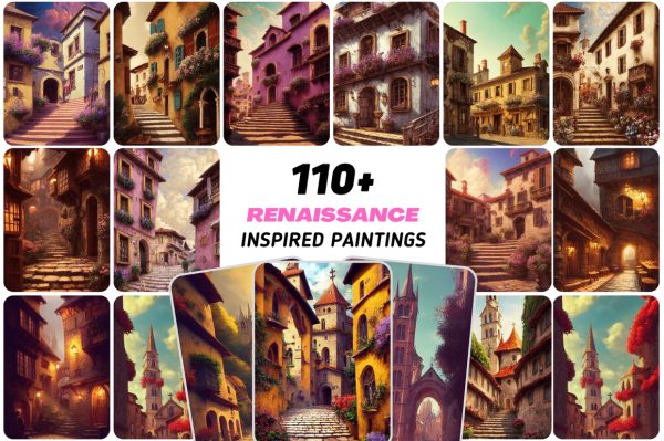 110+ Paintings with Renaissance Inspired Taverns and Villas