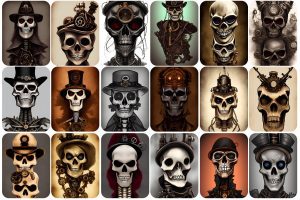 100+ Steampunk Skull Characters Bundle
