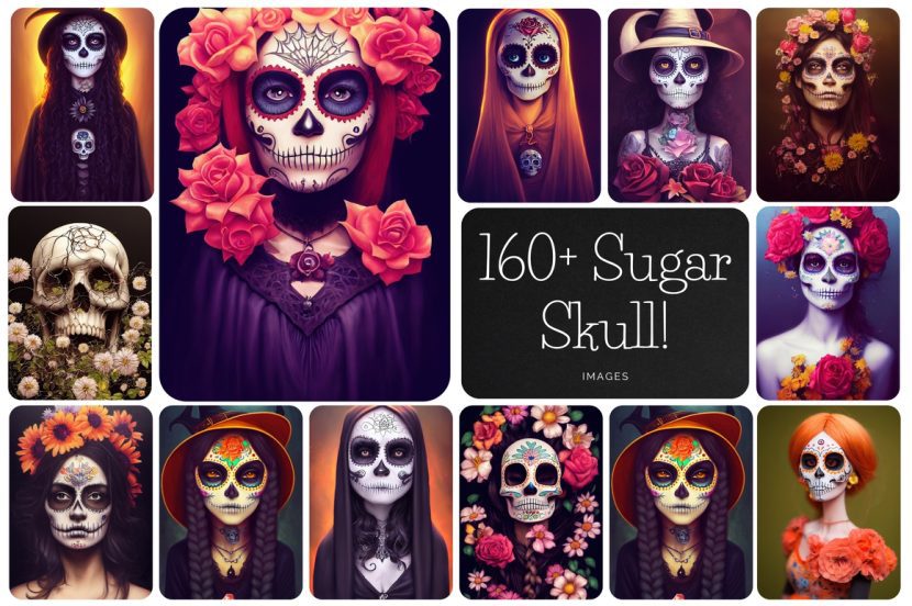 Graphicsmartz 160 Pictures Of Sugar Skull   Sugar Skull Thumbnail 830x552 