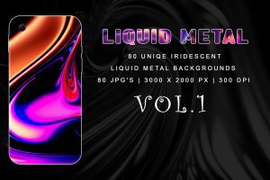 Iridescent Liquid Metal Background