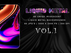 Iridescent Liquid Metal Background