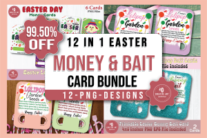 12 In 1 Easter Money and Bait Card Bundle