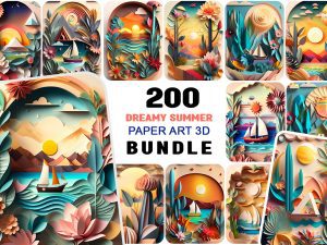 200+ Dreamy Summer Paper Art Bundle with