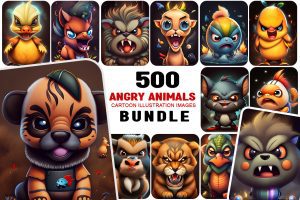 500+ Angry Animals Cartoon Bundle