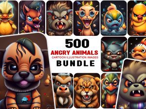 500+ Angry Animals Cartoon Bundle