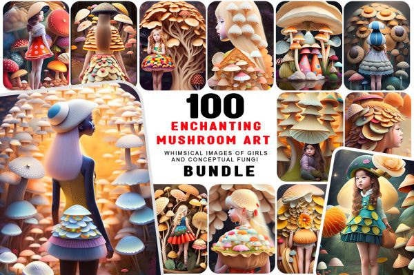 100 Enchanting Mushroom Art Whimsical Images of Girls and Conceptual Fungi