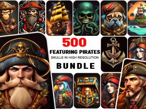 500 Featuring Pirates Skulls in High Resolution Bundle