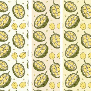 Durian with yellow background, wallpaper durian concept. 2