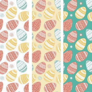 Easter eggs - seamless pattern. Colorful background. Hand drawn illustration. 1
