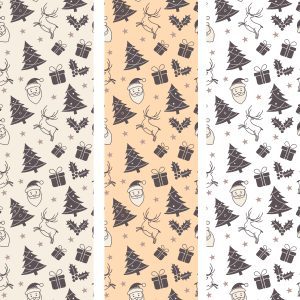 Hand drawn christmas pattern design background. Vector illustration. 2